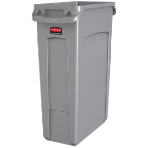 Slim Jim Receptacle Rectangular Plastic 23 GAL Grey - FG354060GRAY