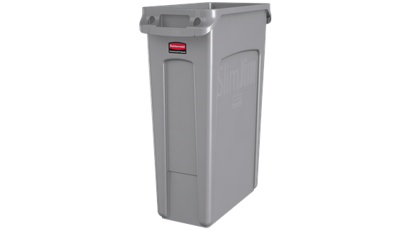 Slim Jim Receptacle Rectangular Plastic 23 GAL Grey - FG354060GRAY
