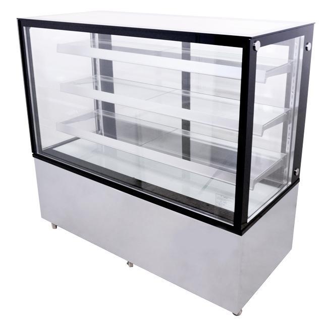 Omcan 60” Square Glass Floor Refrigerated Display Case - 44384