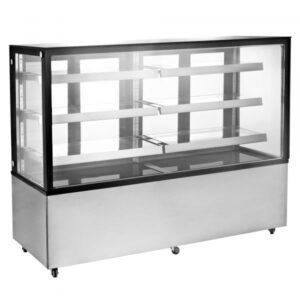 Omcan 72" Square Glass Floor Refrigerated Display Case - 44505