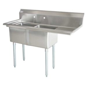 Omcan Double Pot Sink 1 Drainboard Right 24'' x 24'' x 14'' - 25257