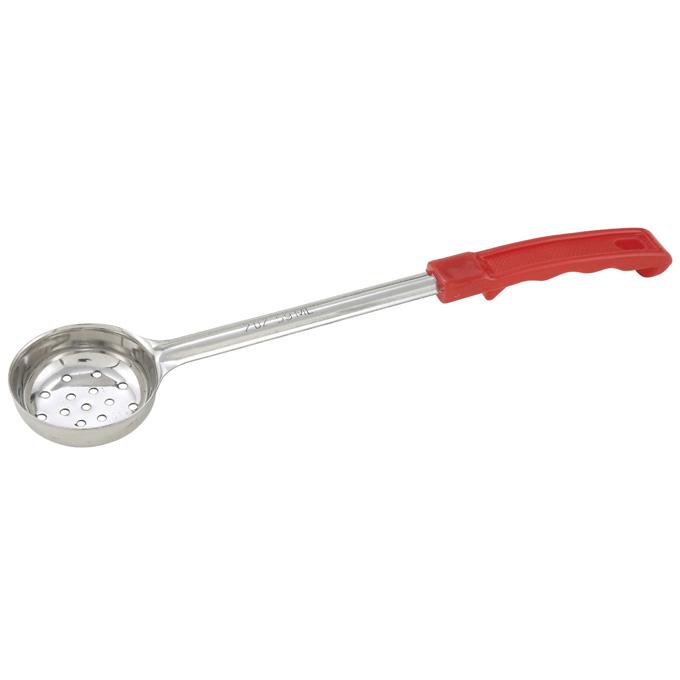 Winco Portion Control Spoon Perforated 2oz Red - FPP-2