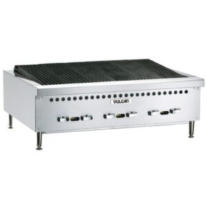 Vulcan VCRB36 Restaurant Series Countertop 36” Gas Charbroiler Comes with Splash Guard - 87,000 BTU/hr