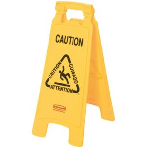 Rubbermaid Yellow 2 Sided Caution Floor Sign - FG611200YEL