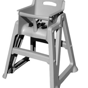Update Stackable Plastic High Chair Gray Built-in Crotch Post -