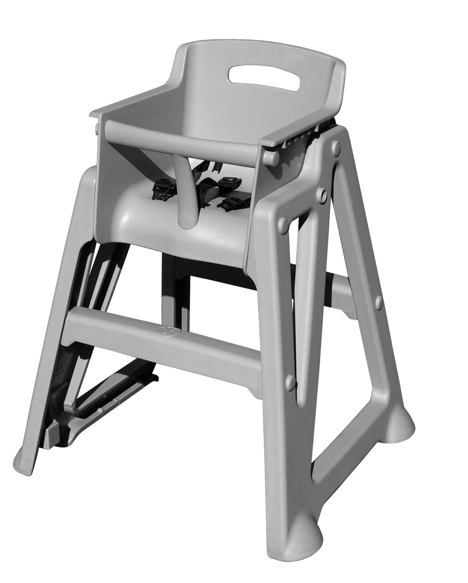 Update Stackable Plastic High Chair Gray Built-in Crotch Post -
