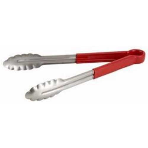 Winco 16" Utility Tong Stainless Steel/Red Handle - UT-16HP-R