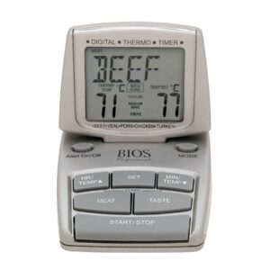 BIOS Pre-Programmed Meat Thermometer & Timer With Probe