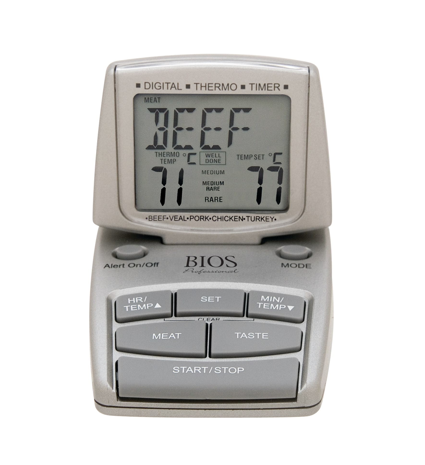 BIOS Pre-Programmed Meat Thermometer & Timer With Probe BIOS Pre-Programmed Meat Thermometer & Timer With Probe