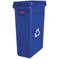 Rubbermaid Slim Jim W/Venting Container 23 GAL Recycle Blue - FG350007