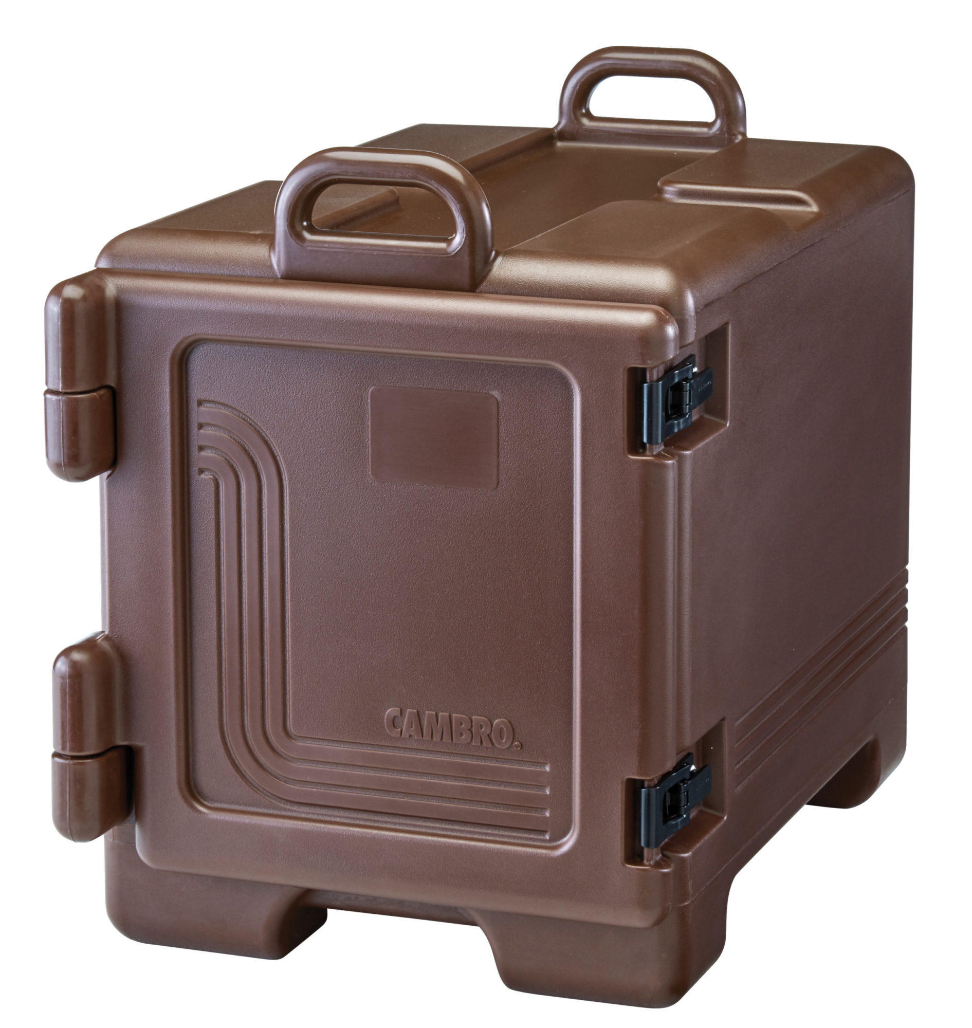 Cambro Brown Front Loading Insulated Food Pan Carrier with Handles - 4 Pan Capacity