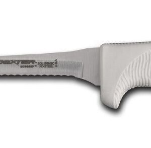 Dexter 5 1/2'' Scalloped Utility Knife - White Textured Grip