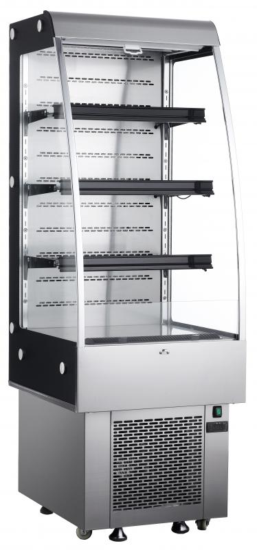 Omcan 24" OPEN REFRIGERATED FLOOR DISPLAY CASE WITH 8.9 CU. FT. CAPACITY - 25825