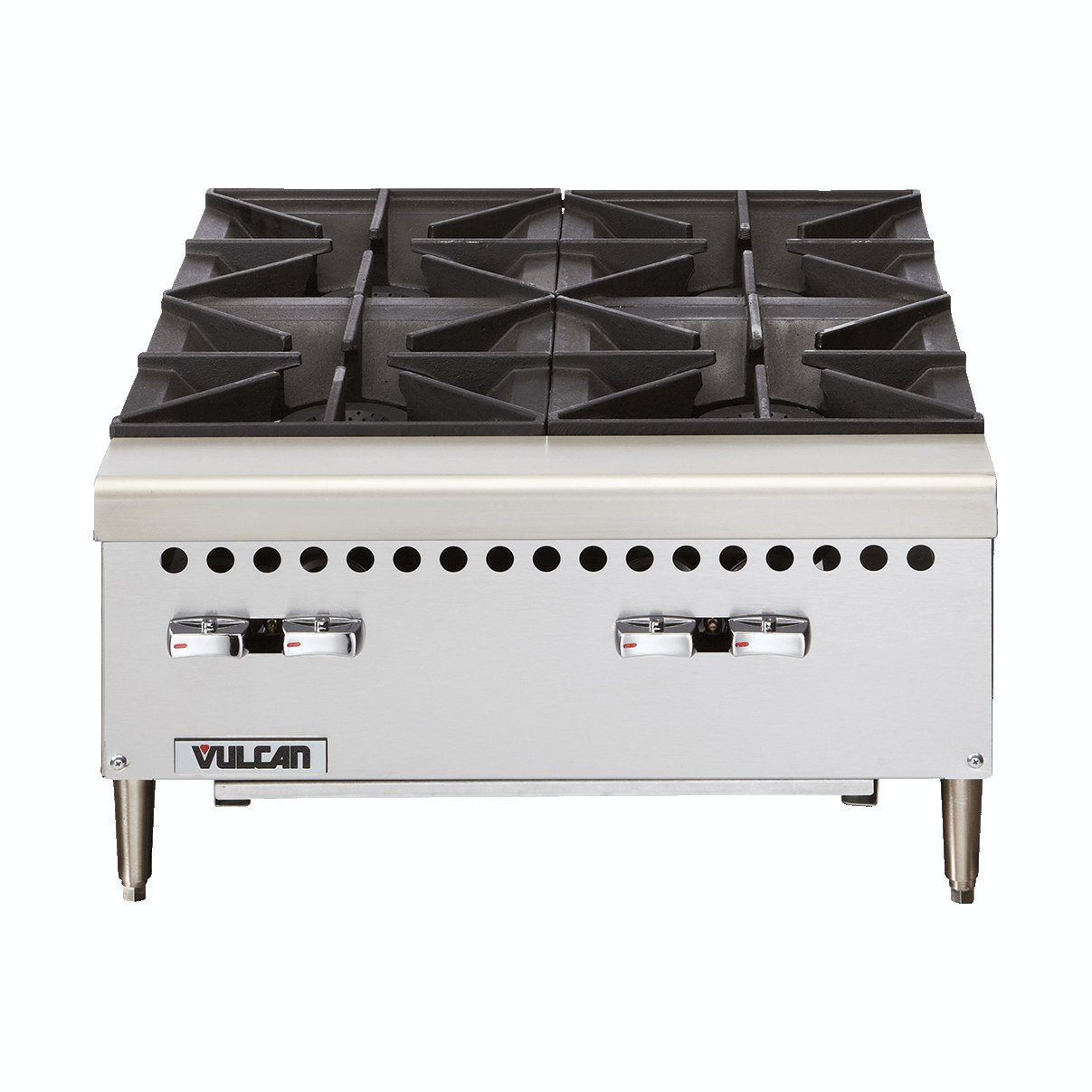 Vulcan VCRH24 Restaurant Series Countertop 24” 4-Burner Gas Hot Plate - 100,000 BTU/hr