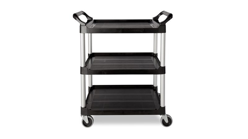 Rubbermaid 3-Tier Utility Cart With Casters 40"x 20 "x 38" - Black 4091