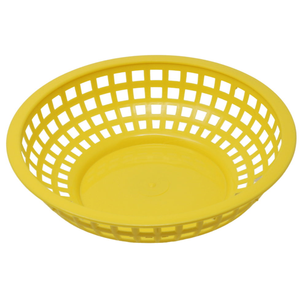JR Round Plastic Basket Yellow 8" - 80755