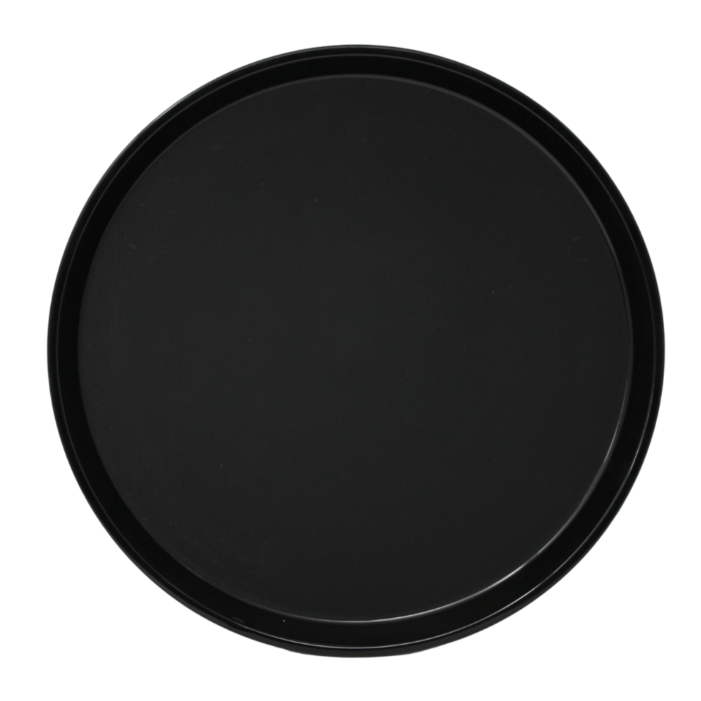 Cambro Round Polytread Tray 16'' Black  - PT1600