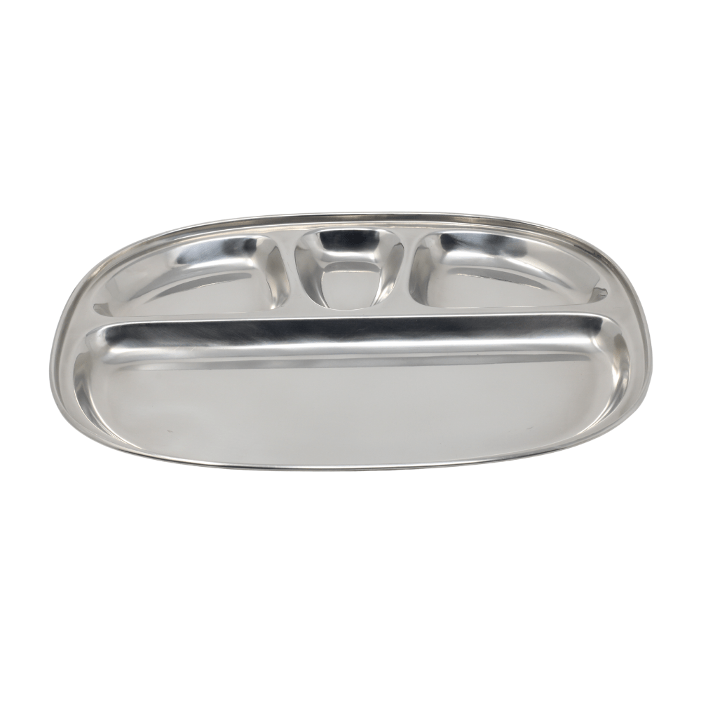 Vinod Thali With Compartments Vinod Stainless Steel Oval - Main Image