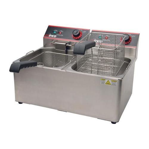 Winco Electric Fryer Twin Well 32 Lbs Capacity  110V- EFT-32