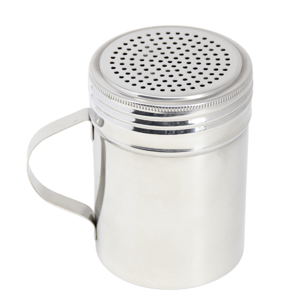 Thunder Group 10 Oz Dredge With 3 Lids - Fine, Medium & Large Holes, Polycarbonate, Clear (12 Sets)