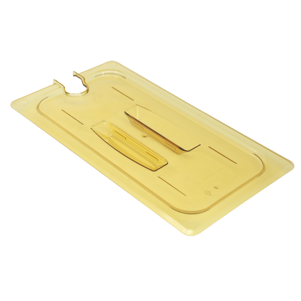 Cambro 1/3 Insert Amber Lid with Handle Notched - 3003