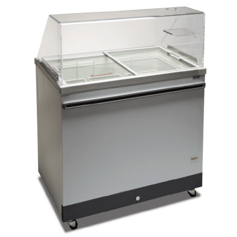 Celcold 50" Ice Cream Freezer Dipping Cabinet With Food Guard + Baskets - 8 Tubs - CF50SG