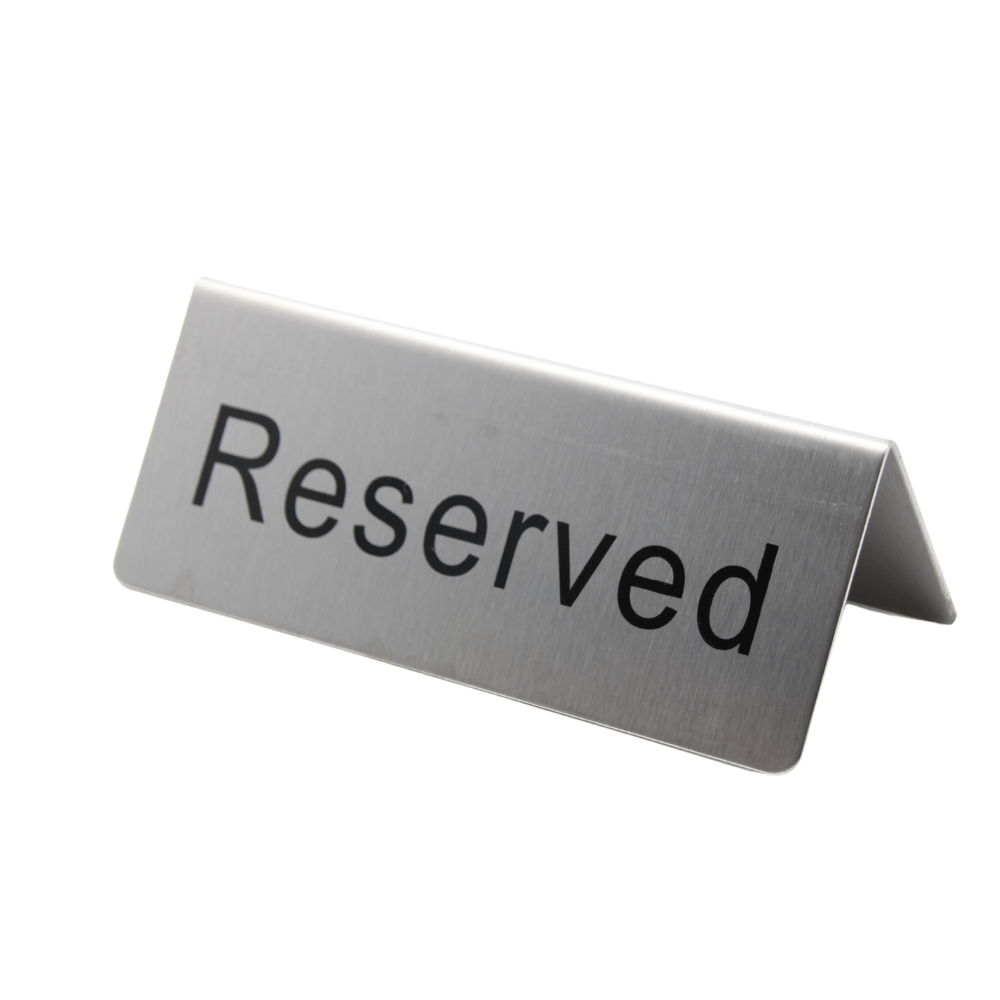 Update S/S Reserved Sign 2'' x 4-3/4'' - RES-5/SS