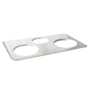 JR Stainless Steel Bain Marie Adapter Plate 2 x 6.5" 1 x 5" - 5845