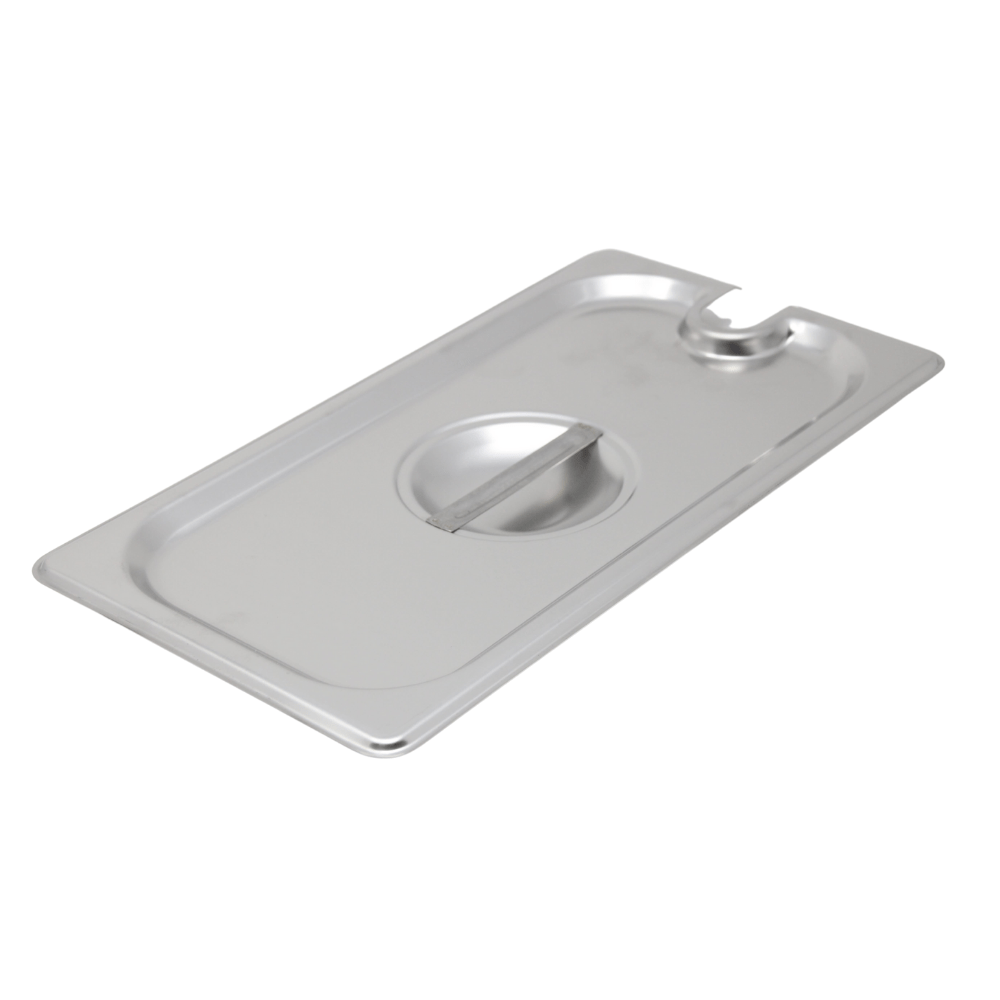 Browne 1/3 Stainless Steel Insert Lid Notched - 575549