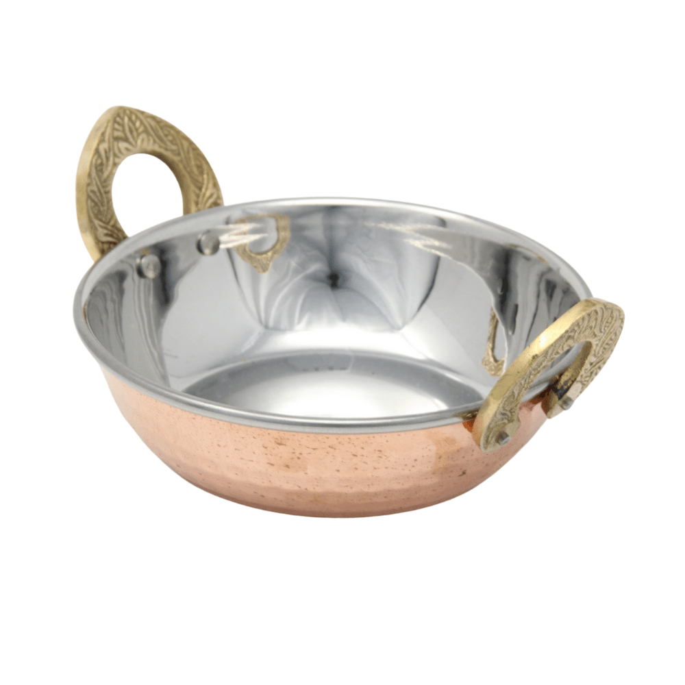Vinod Wok Serving Dish Copper with S/S Liner 5'' - PRBLT-13