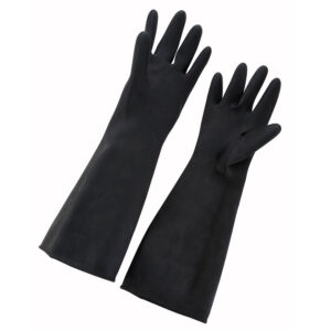 Winco Natural Latex Pair of Gloves 10" x 18" Black - NLG-1018