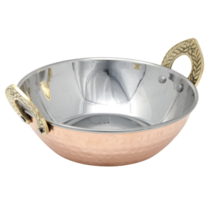 Vinod Wok/Serving Dish Copper with S/S liner 6'' - PRBLT-15