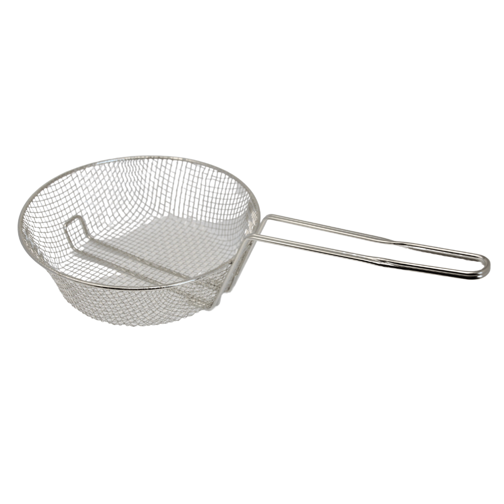 Winco 10" Culinary Basket Medium Mesh Nickle MSB-10M