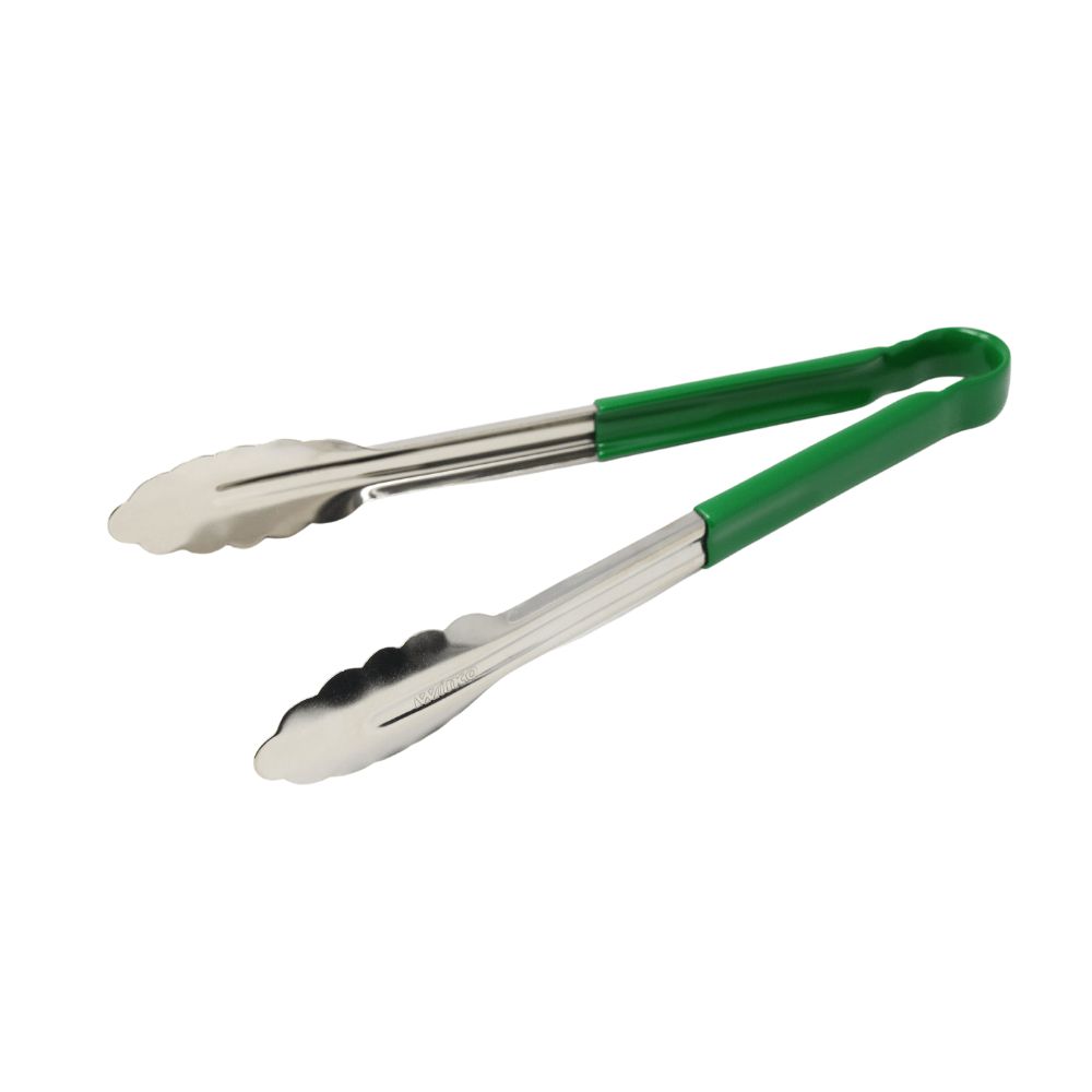 Winco 12" Utility Tong Stainless Steel/Green Hdl - UT-12HP-G