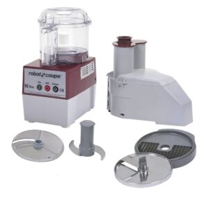 Robot Coupe R2 Dice Food Processor with 3 Qt. Clear Bowl, Continuous Feed & 4 Discs - 2 hp