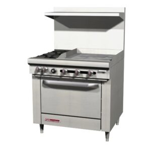 Southbend S36D-2GR 36" 2 Burner Gas Range w/ Griddle Right Side & Standard Oven - 139,000 BTU