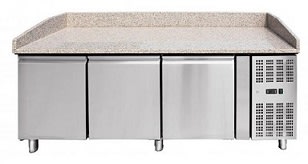 Omcan # PT-CN-0580 - 80" Granite Top Refrigerated Pizza Prep Table - 41145