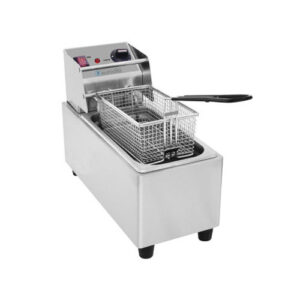 Eurodib SFE01860-240 Stainless Steel Electric Countertop Fryer 20Lbs Cap. 8L Oil 240V - SFED 1860-220