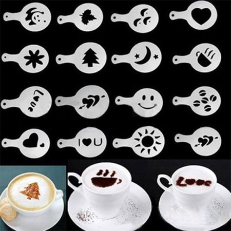 16 Pcs Latte Form Decorating Stencils - 902450