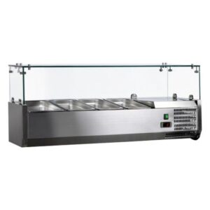 Omcan 47" Refrigerated Topping Rail with 5-Pan Capacity - 46679
