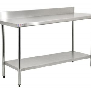 Omcan 30″ x 84″ Stainless Steel Work Table with 4″ Backsplash - 22091