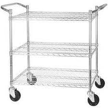Winco 3-Tier Wire Shelving Cart Chrome Plated - VCCD-1836B