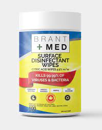 Brant+Med Surface Disinfectant 100 Wipes