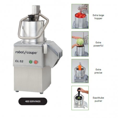 Robot Coupe CL52E Commercial Food Processor - 2 Disc Included (3mm) 1/8” slicing and (3mm) 1/8” grating