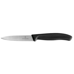 Victorinox 3-1/4" Blade Wavy Edge Pairing Knife Black Handle - 6.7633