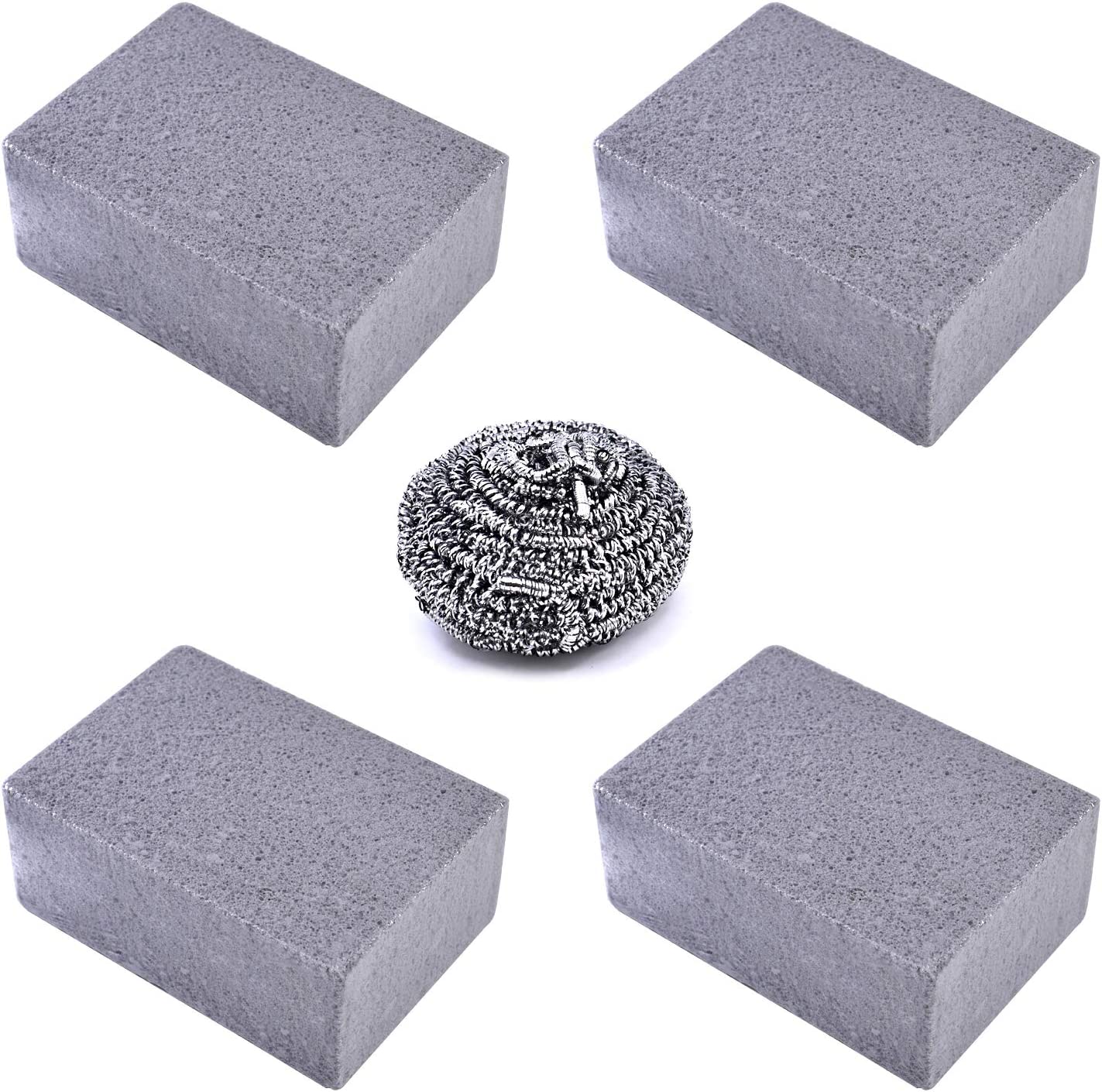 Grill Brick 4 Pack 4" x 1.5" With Metal Scouring Sponge - X002M8WOGR
