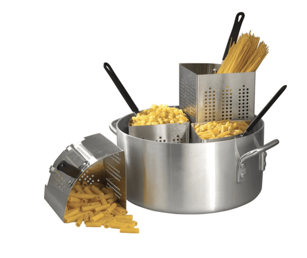 Winco Aluminum Pasta Cooking Pot 20 QT 4 Inserts - APS-20