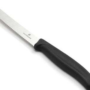 Victorinox 4-1/2" Blade Round Tip Serrated  Edge Pairing Knife Black Handle - 6.7833