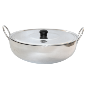 Chetak Aluminum Wok with Lid 14" Flat Bottom - CHTKAD-34
