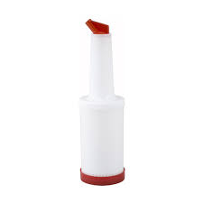 Winco 2 QT Juice Bar Bottle Red Spout - PPB-2R
